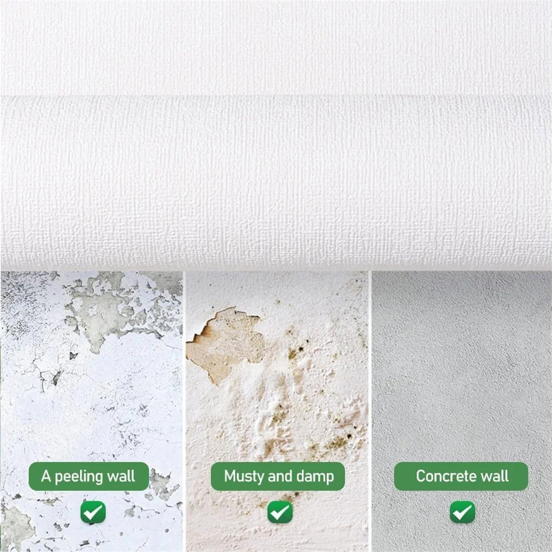 50cmx5m Linen Wallpaper Self-adhesive Waterproof Removable Wallpaper for Bedroom Livingroom Wall Decor