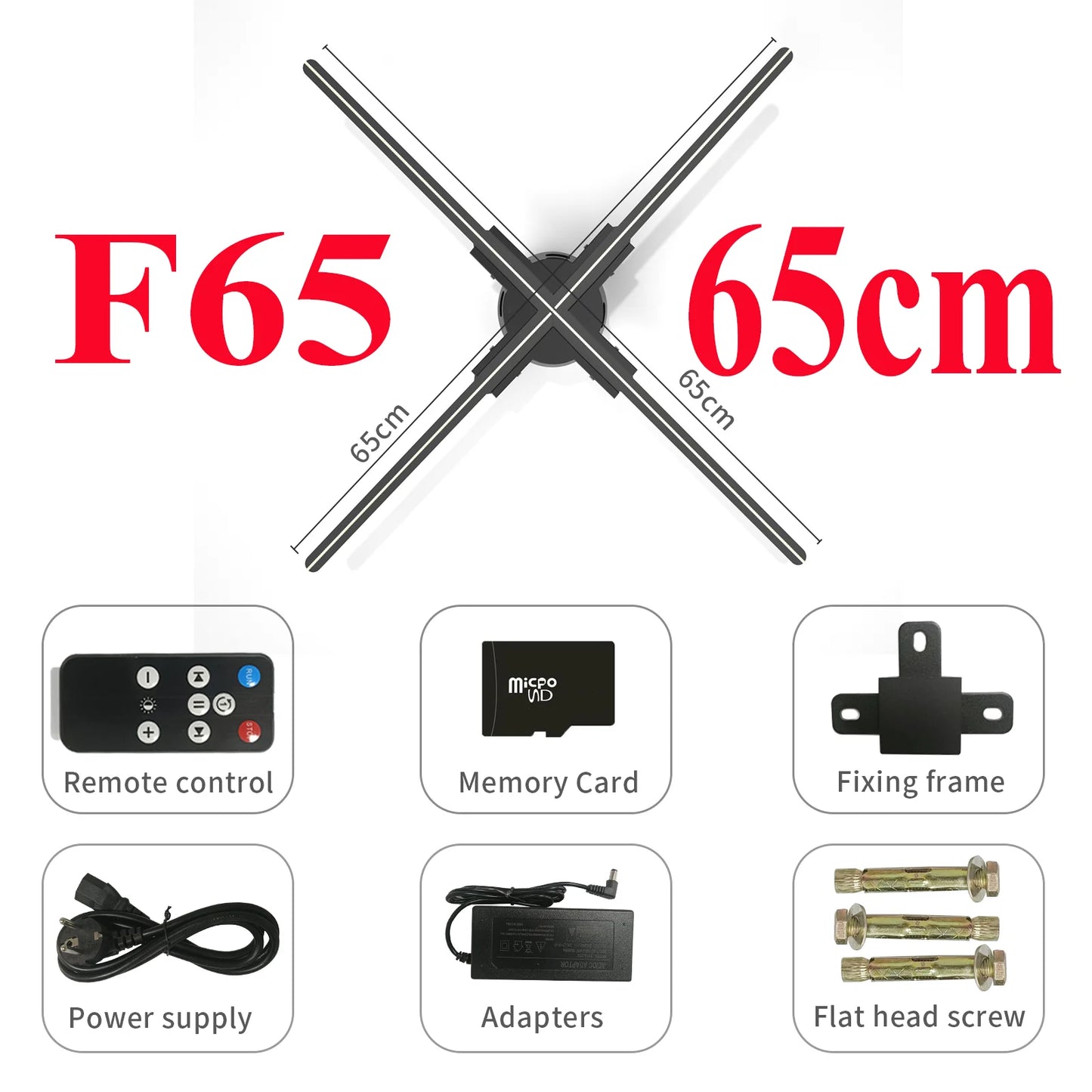 Remote Control 3D Fan Holographic 16.5inch Advertising Lights