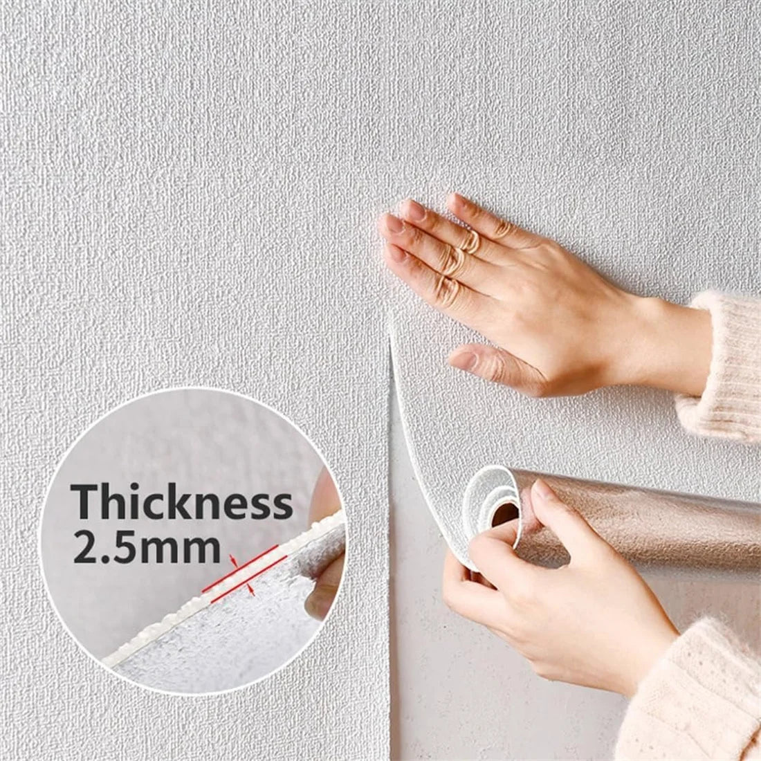 50cmx5m Linen Wallpaper Self-adhesive Waterproof Removable Wallpaper for Bedroom Livingroom Wall Decor
