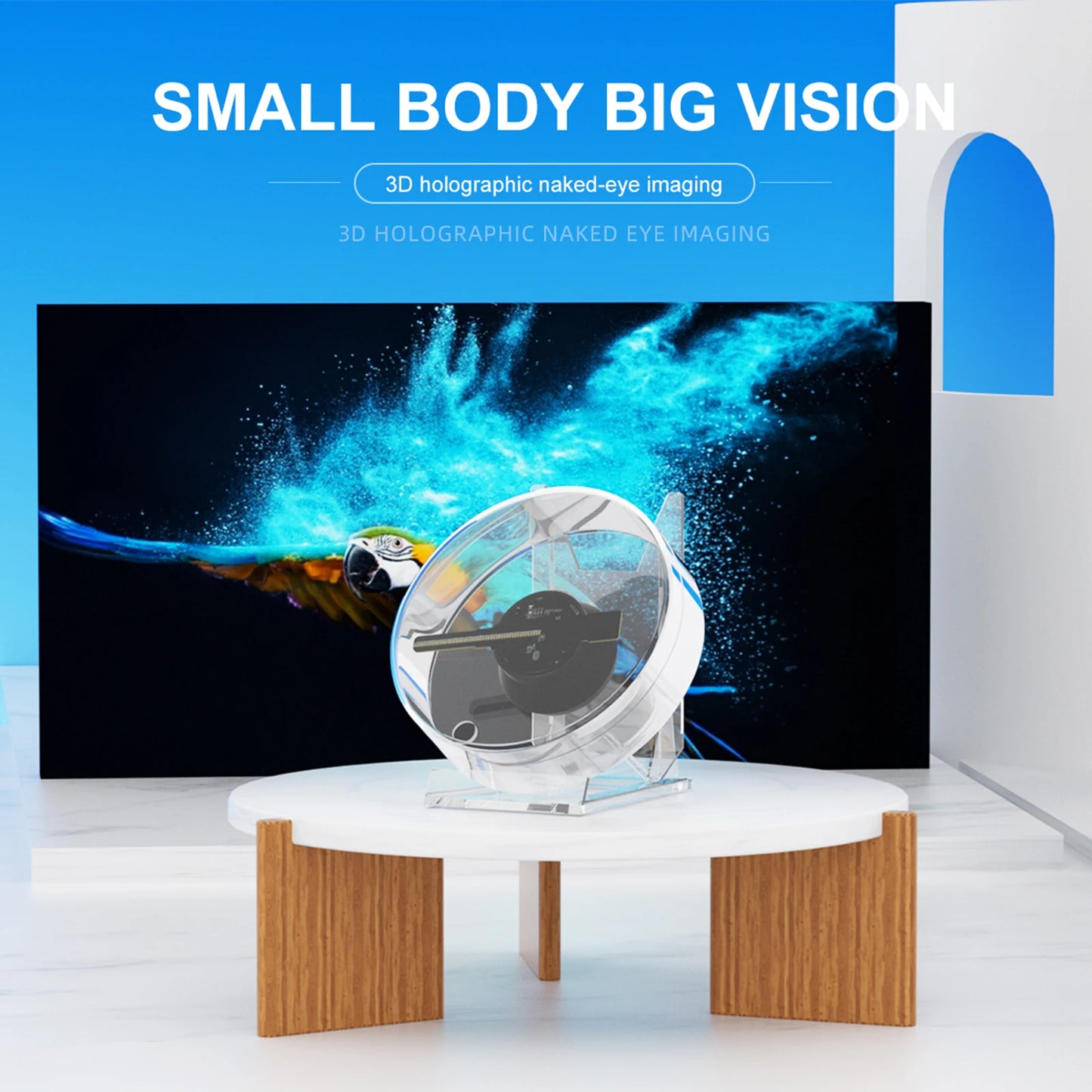 3D Holographic Mini Projector With Transparent Protective Cover