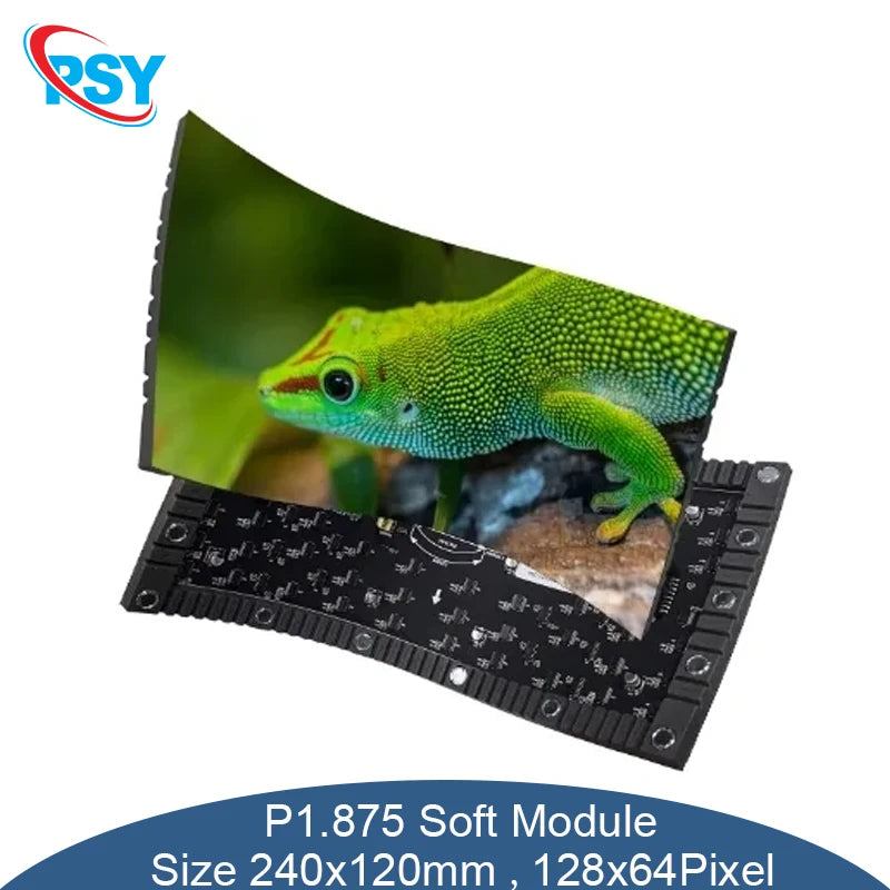 P1.875 LED Soft Full Color Module 240x120mm SMD Lamp 128x64 Pixels HUB75 Interface 32Scan 3840hz RGB Flexible Bendable Display