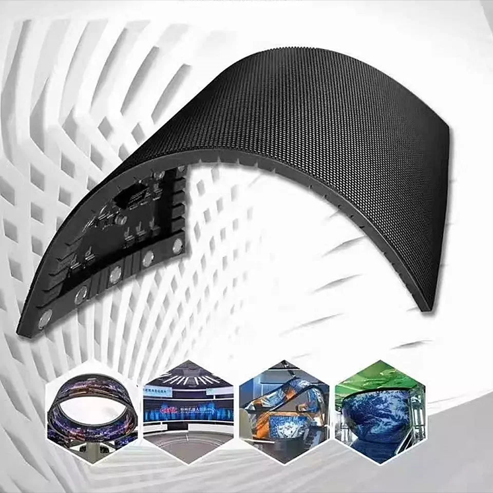P1.875 LED Soft Full Color Module 240x120mm SMD Lamp 128x64 Pixels HUB75 Interface 32Scan 3840hz RGB Flexible Bendable Display