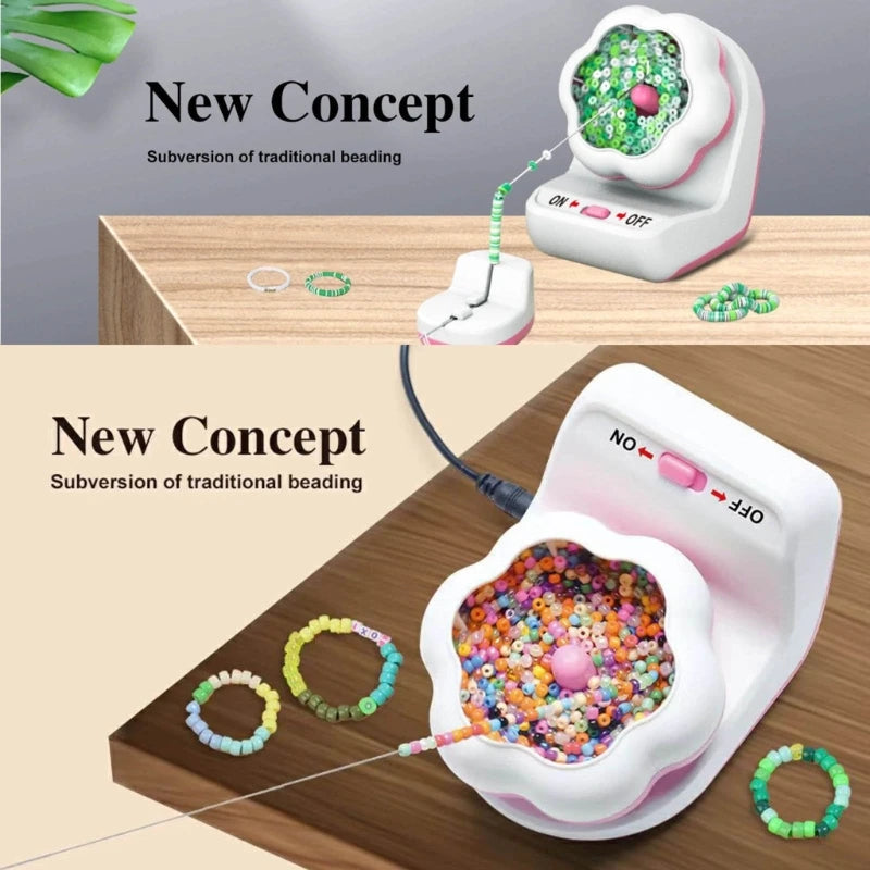 Essential Jewelry Making Device Electric Bead Spinner Automatic Bracelet Beading Machine Handheld Bead Stringing Dropship