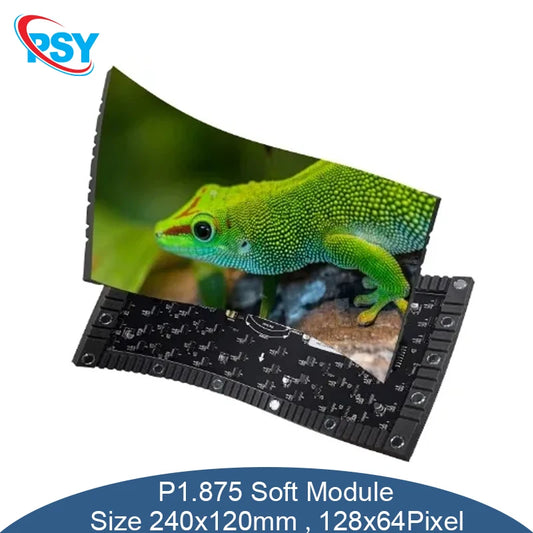 P1.875 LED Soft Full Color Module 240x120mm SMD Lamp 128x64 Pixels HUB75 Interface 32Scan 3840hz RGB Flexible Bendable Display
